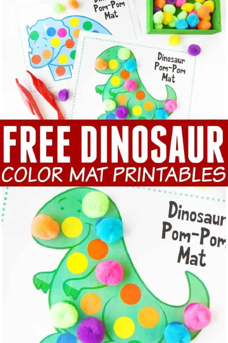 Download Dinosaur Color Matching Mats For Preschool Kids - Craft Play Learn