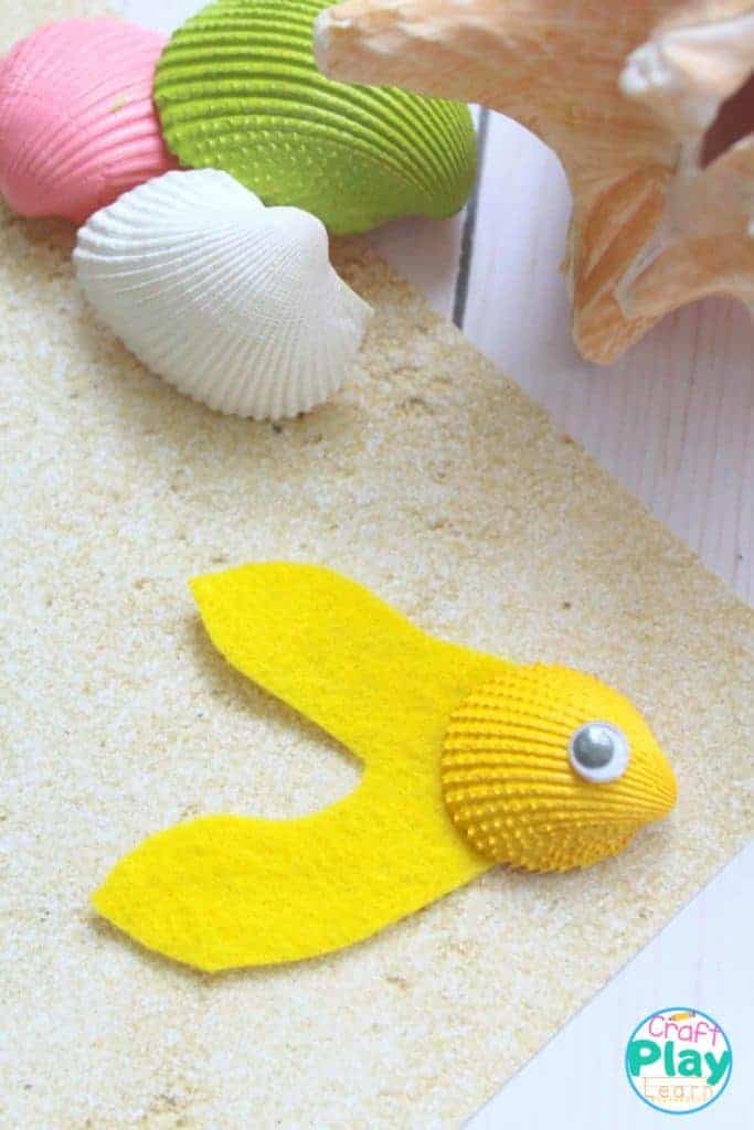 Angelfish-craft made with seashell