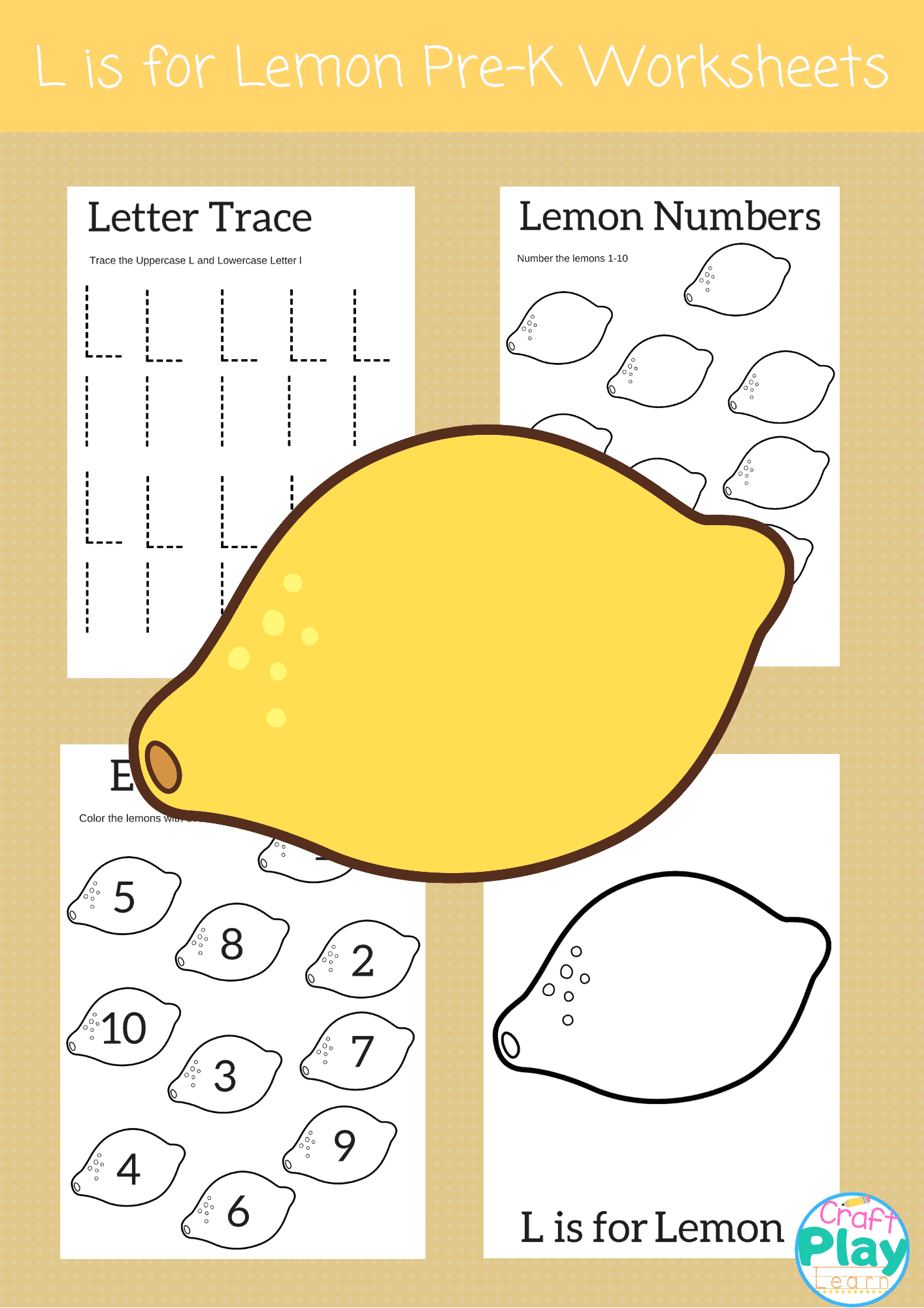 Letter L Worksheets for PreSchool Kids  Craft Play Learn