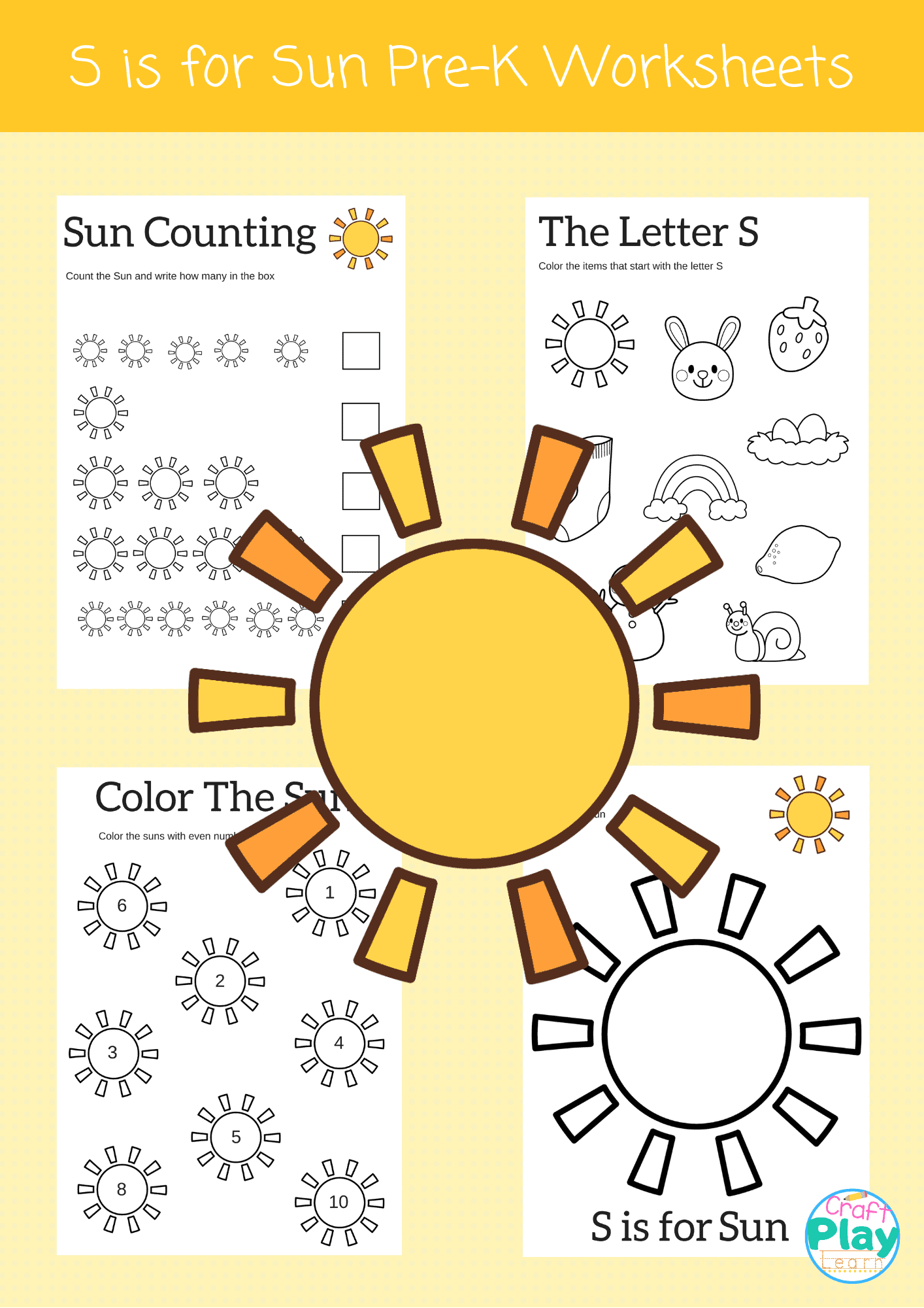 Letter S Worksheets For Preschool Kids  Craft Play Learn