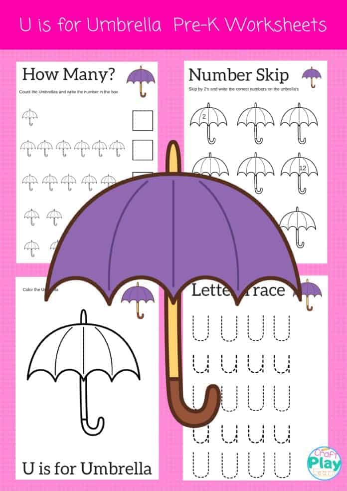 Letter U Worksheets For Preschool Kids - Craft Play Learn