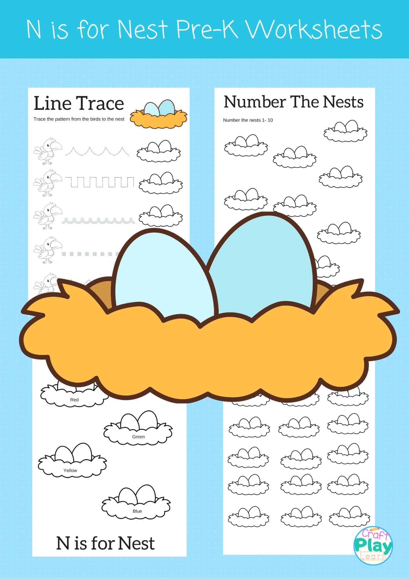 Letter N Worksheets For Preschool Kids - Craft Play Learn