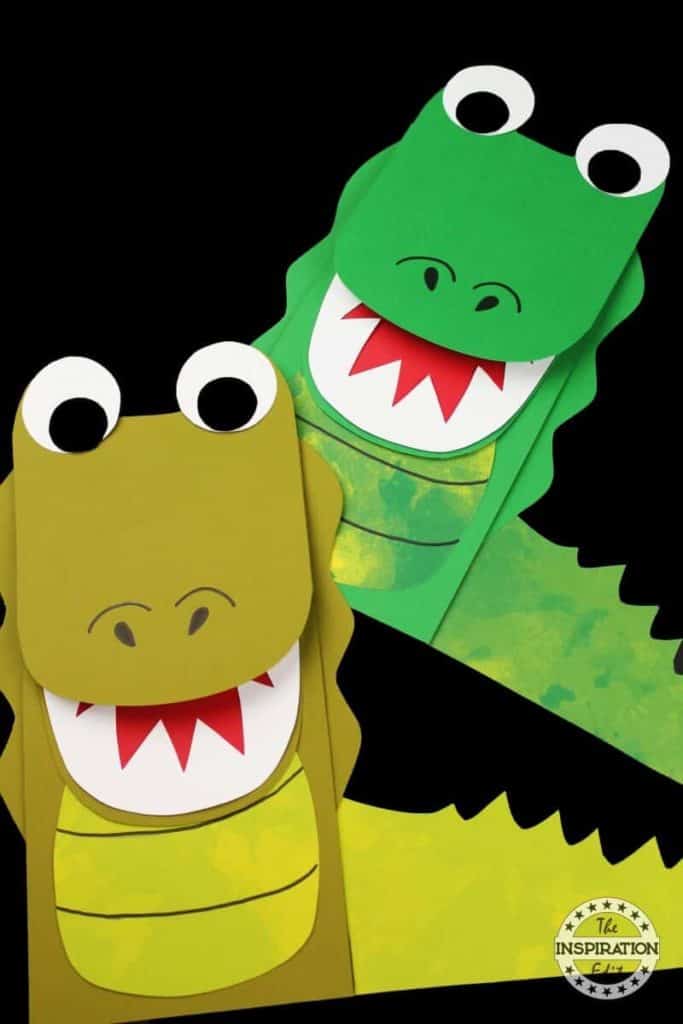 alliagator paper bag puppet