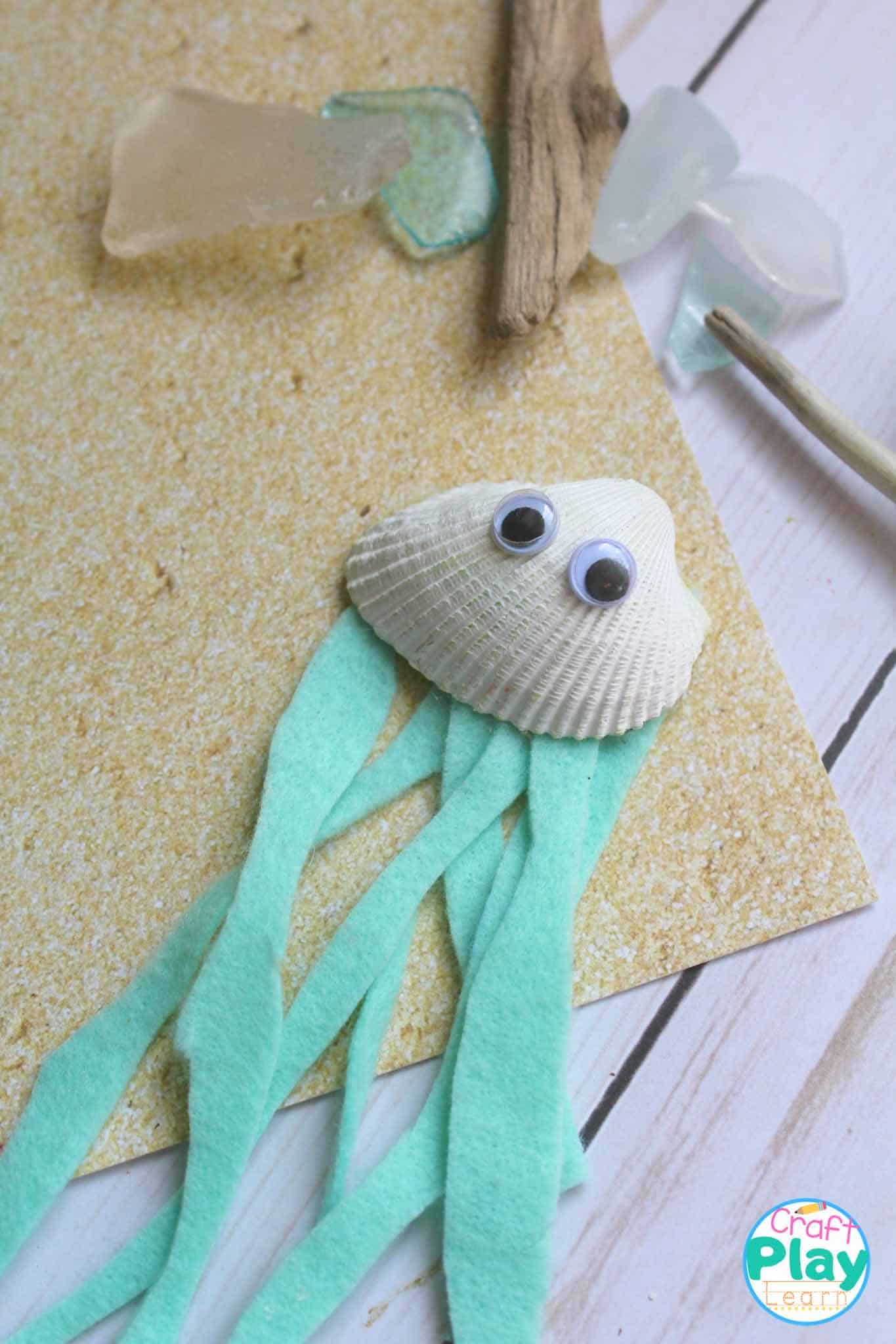 DIY Seashell Jellyfish Craft