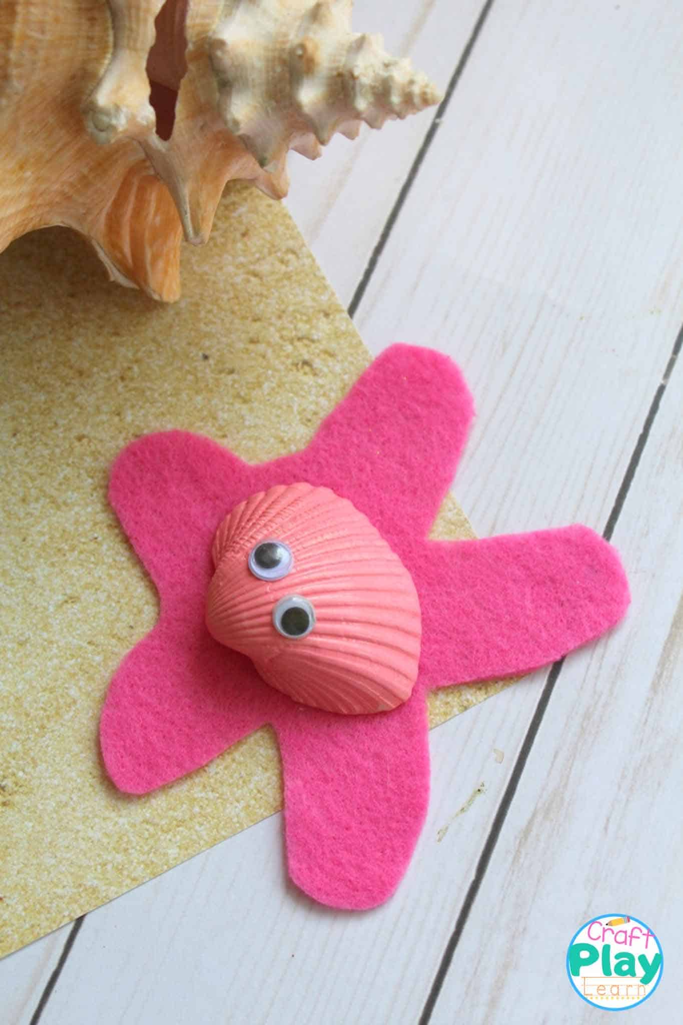 DIY Seashell Starfish Craft Craft for Kids - Craft Play Learn