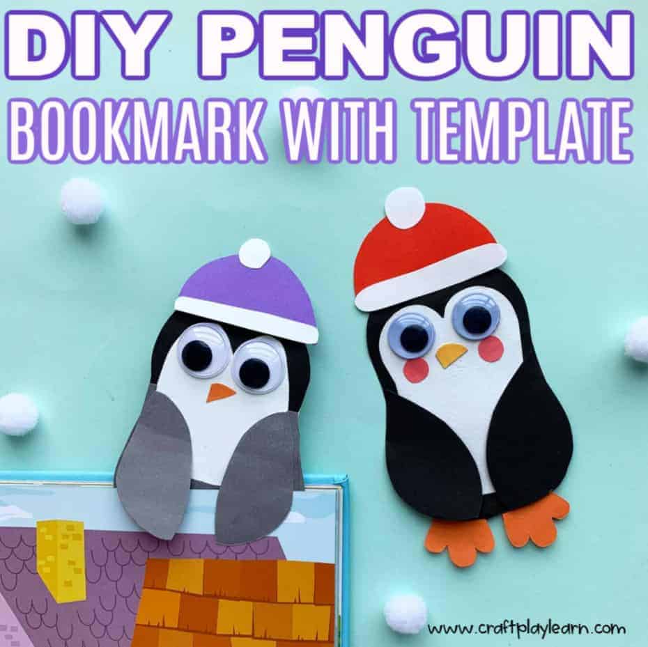 DIY Penguin Bookmark Template And Craft - Craft Play Learn