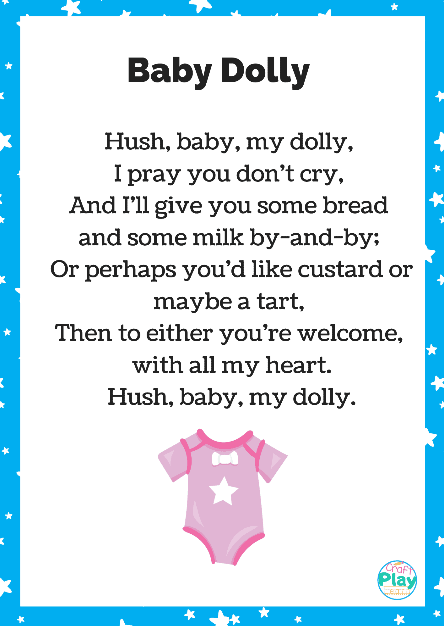 Baby Dolly Nursery Rhyme Printable And Activity Ideas Craft Play Learn