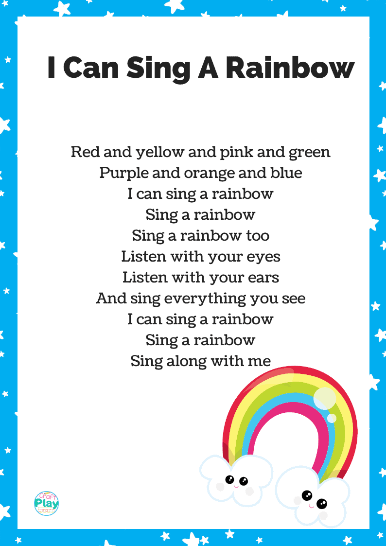 I Can Sing A Rainbow Lyrics And Printable - Craft Play Learn