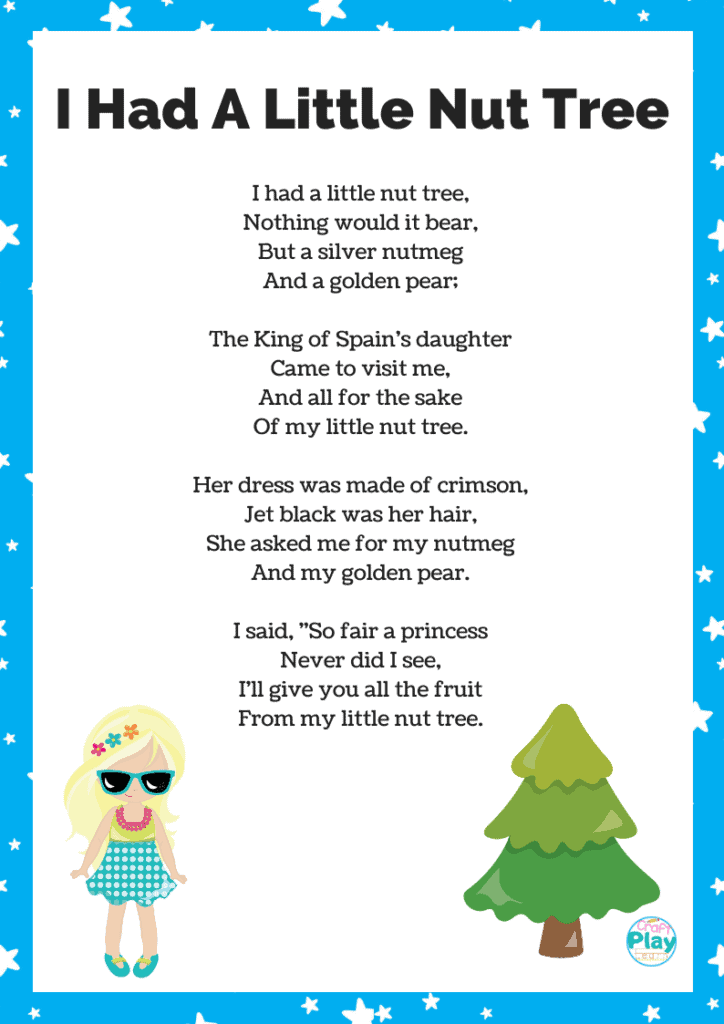 i had a little nut tree printable