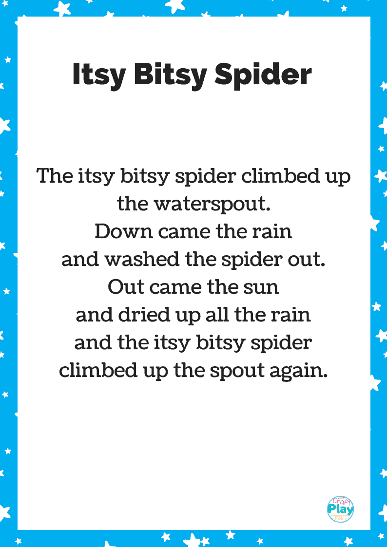 Eency Weency Spider song. For the full song and video please visit