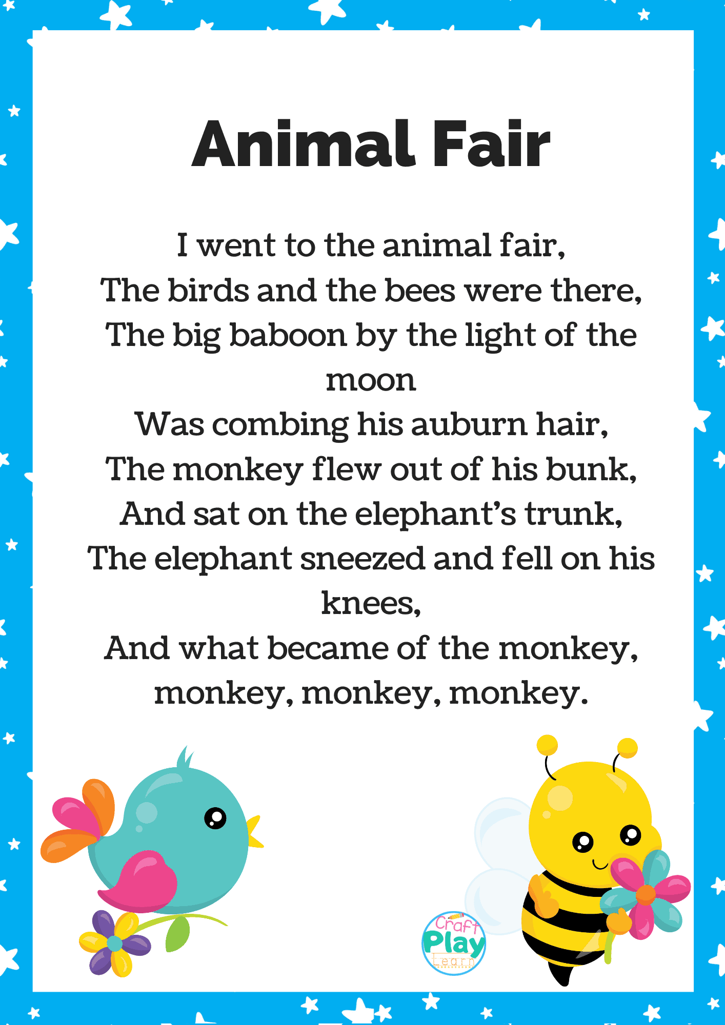 Animal Fair Song: Lessons and Activities - Craft Play Learn