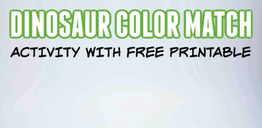 dinosaur color match game and printable