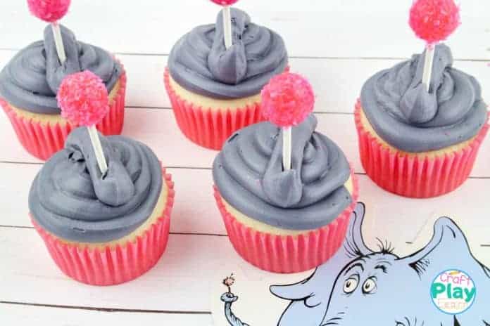 Final 2 elephant cupcakes from dr seuss book