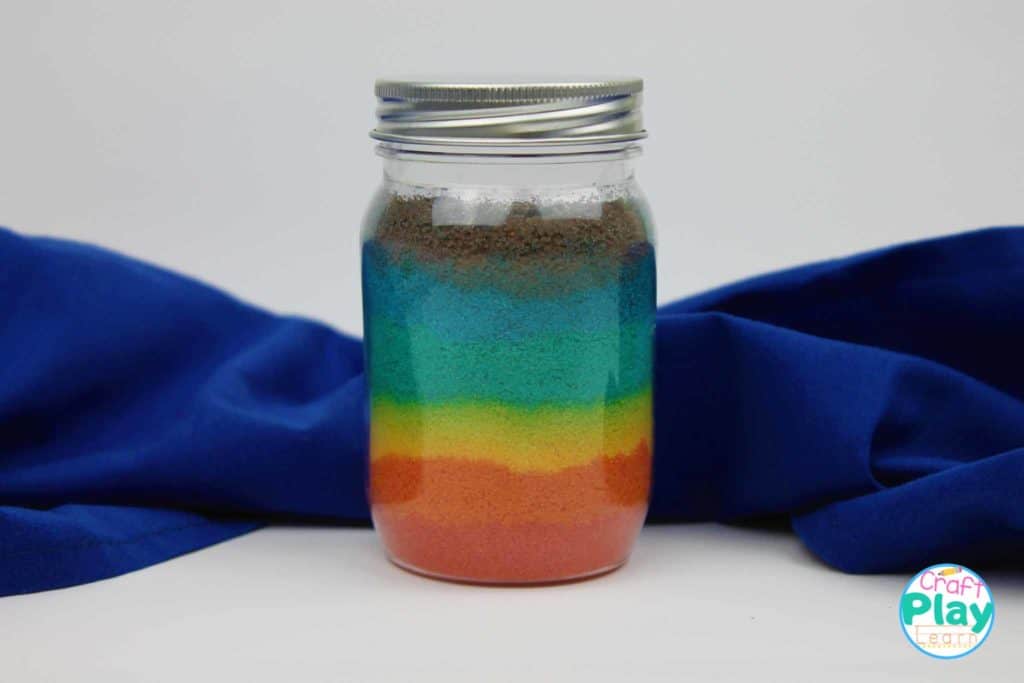 rainbow craft rainbow salt jar for kids