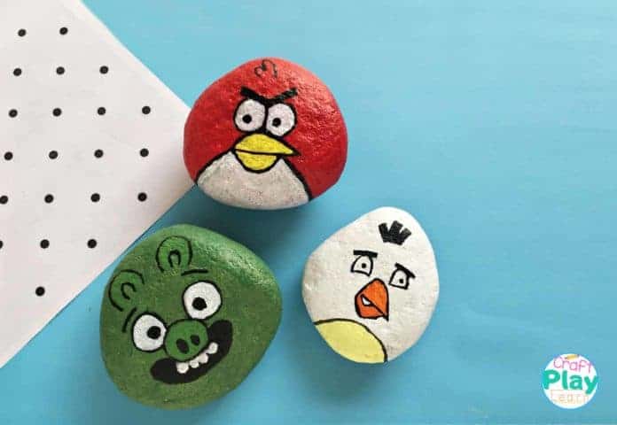 angry birds painted rocks angry birds painted rocks