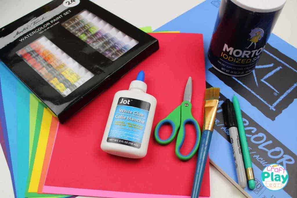 supplies for clown fish art project