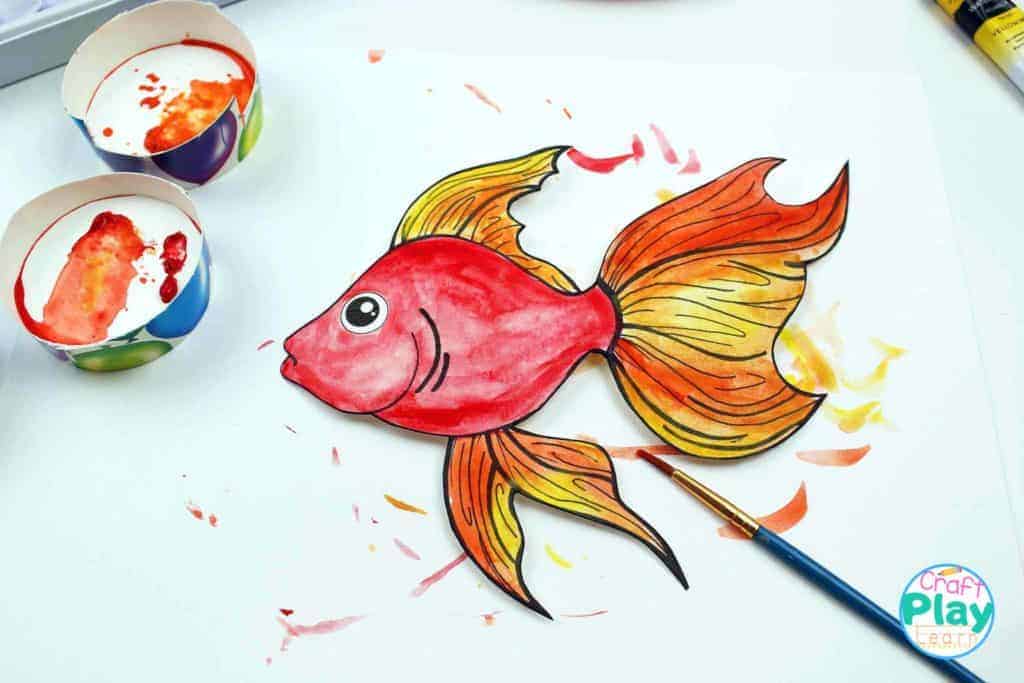 watercolor fish template