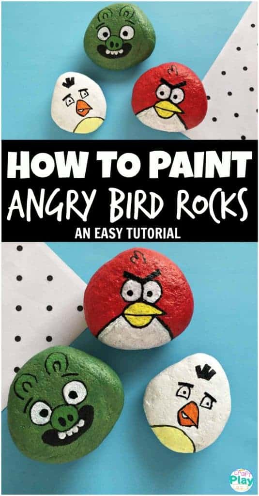 angry birds painted rocks