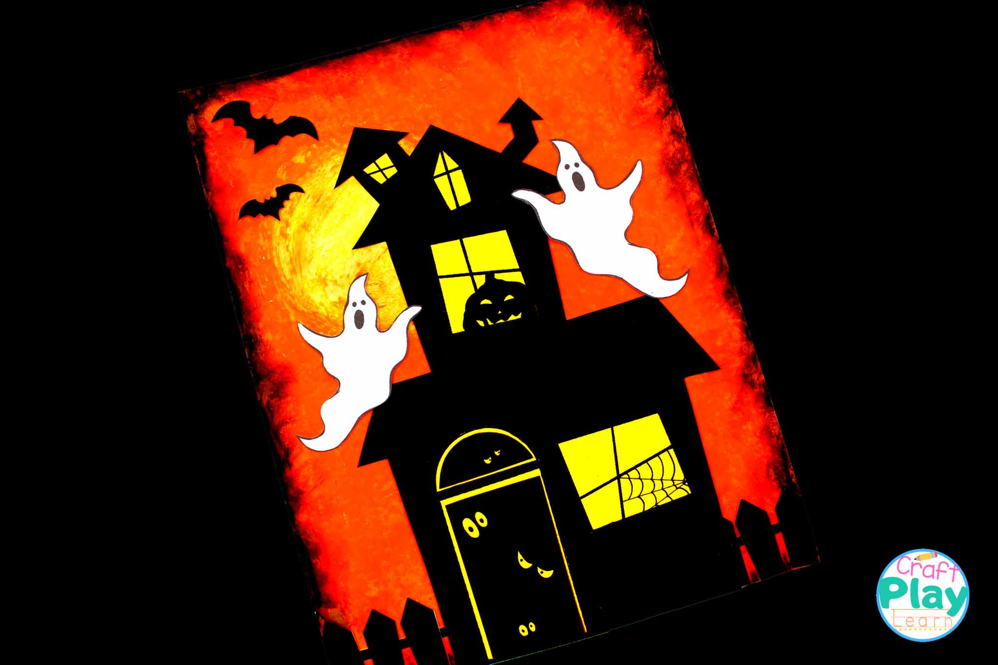 Haunted House Template: Orange House - Craft Play Learn