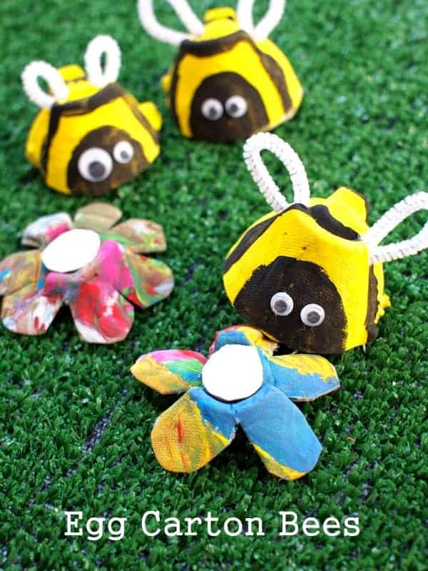 egg carton bees