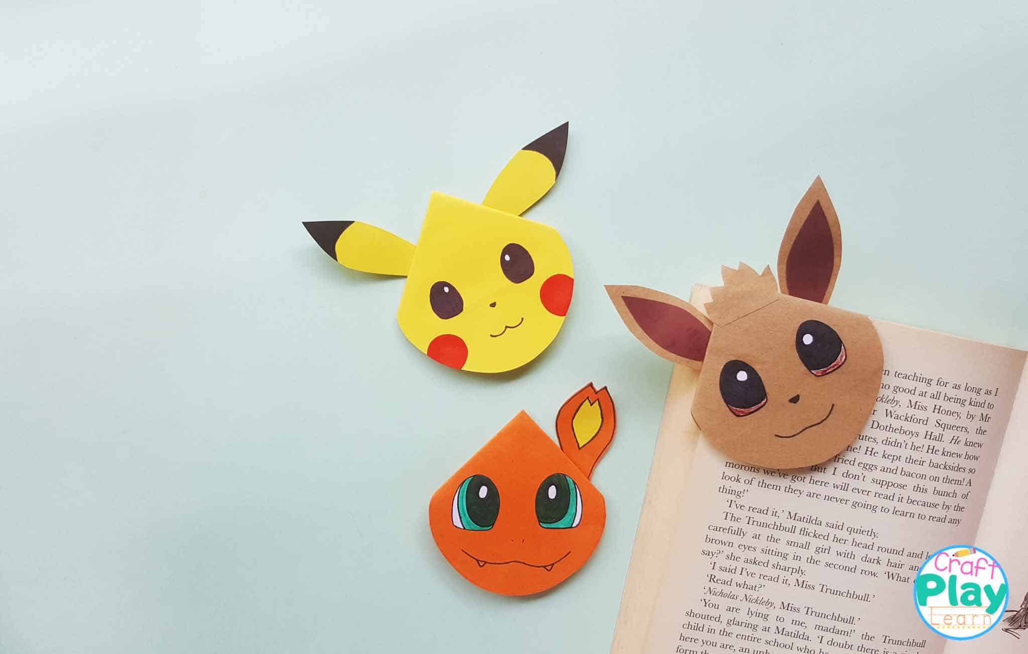 pokemon bookmark craft for kids craft play learn