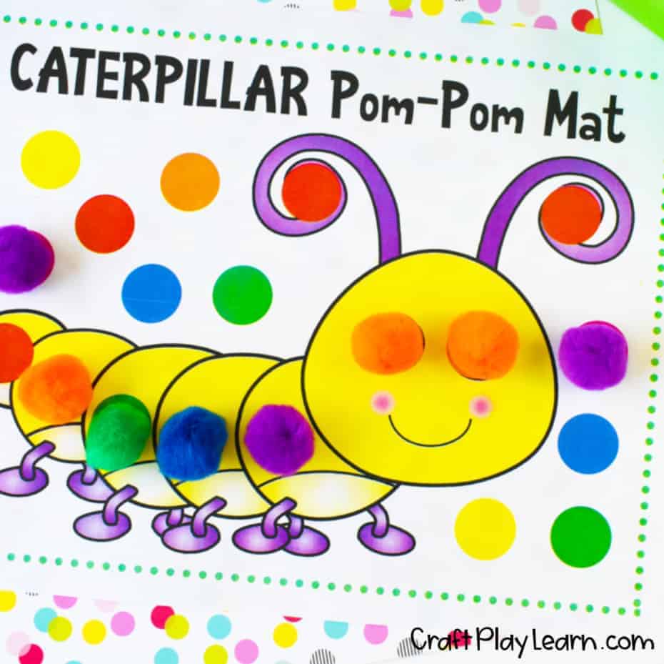 Caterpillar Pom Pom Mats