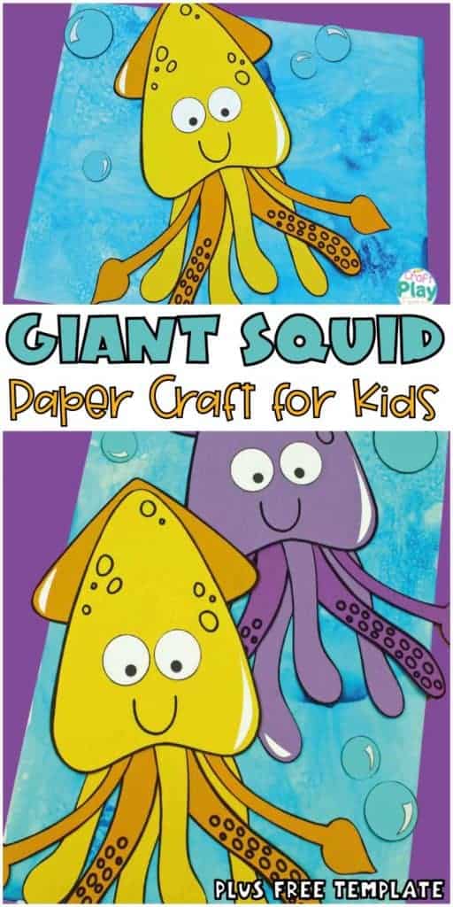 Giant Squid craft for kids with free template