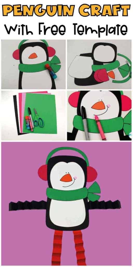Penguin-Craft for kids with free template
