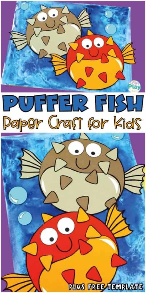 puffer fish craft for preschool kids with free template