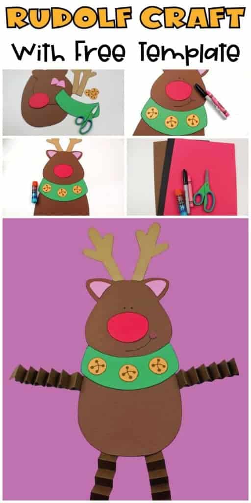 Rudolf Craft for kids with free template