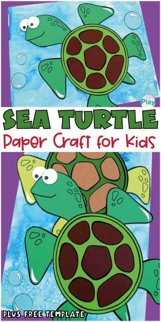 sea turtle craft for kids with free template