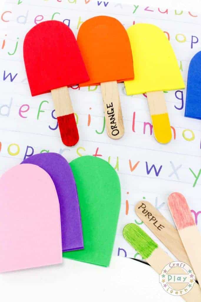 Color Matching Popsicles Craft