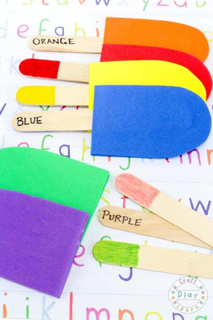 Color Matching Popsicles Craft
