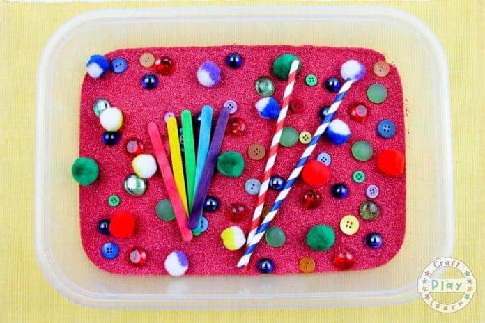 sensory bin for kids with straws and buttons sensory bin for kids with straws and buttons
