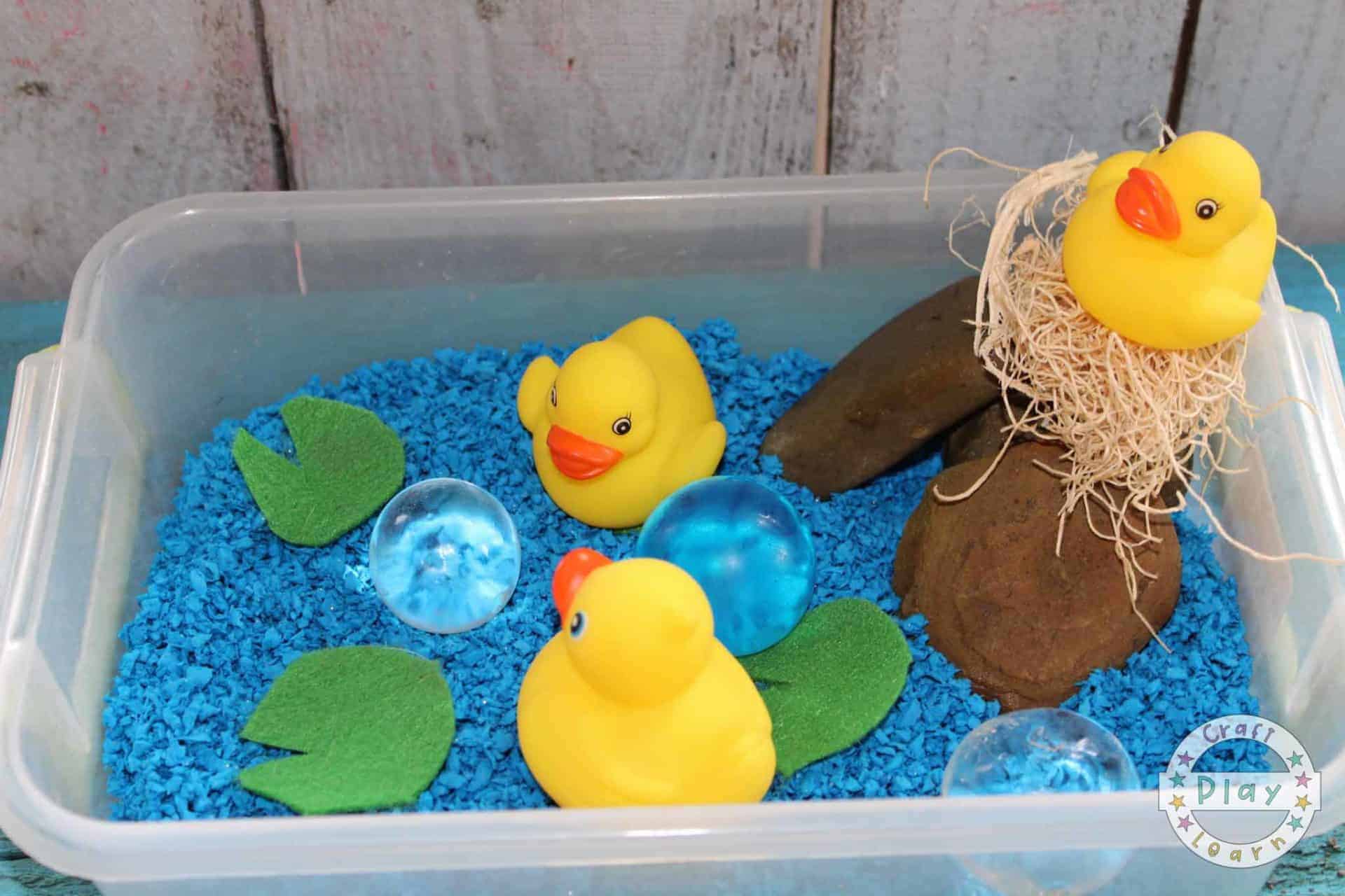 5 Little Ducks Spring Sensory Bin Craft Play Learn