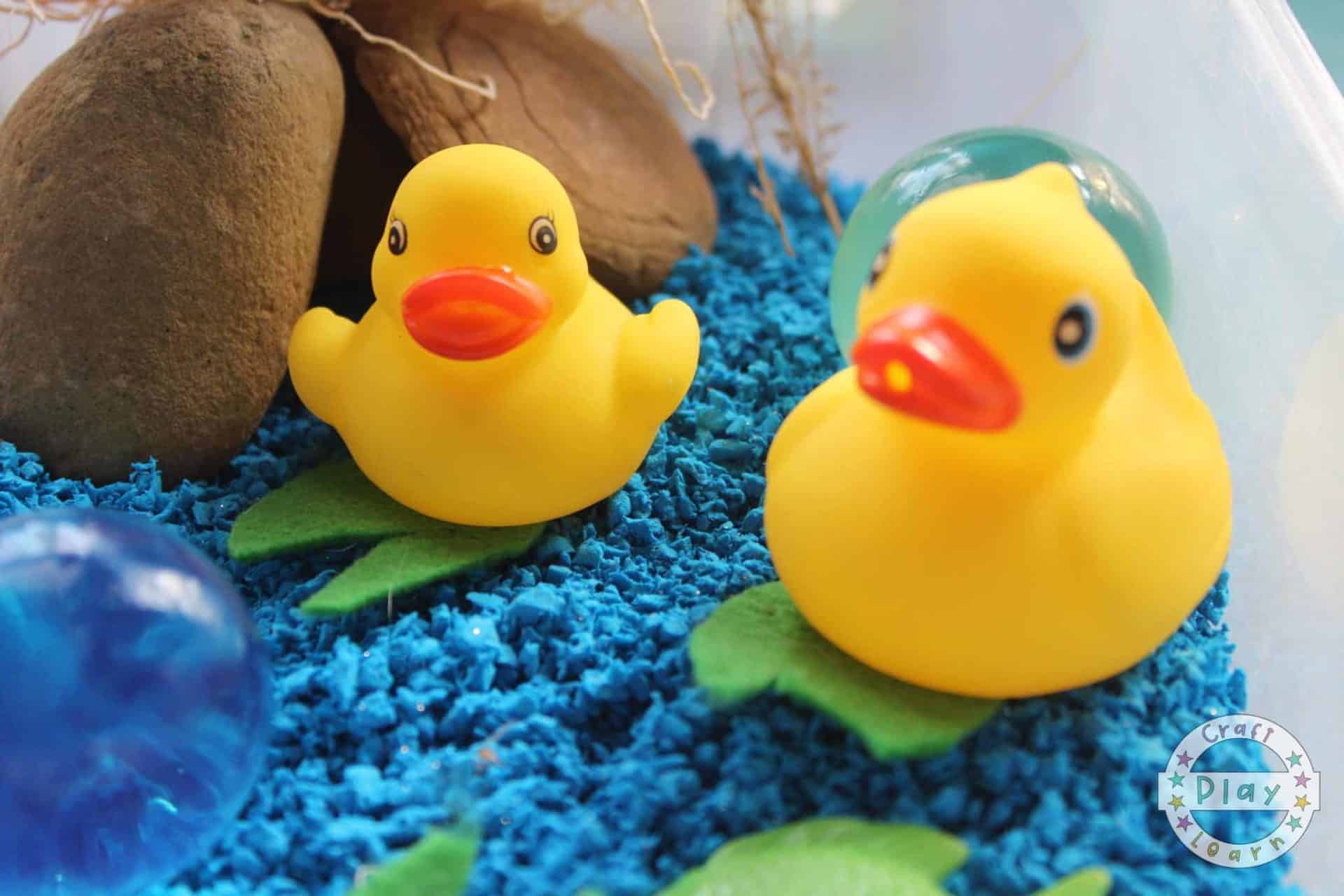 5 Little Ducks Spring Sensory Bin - Craft Play Learn