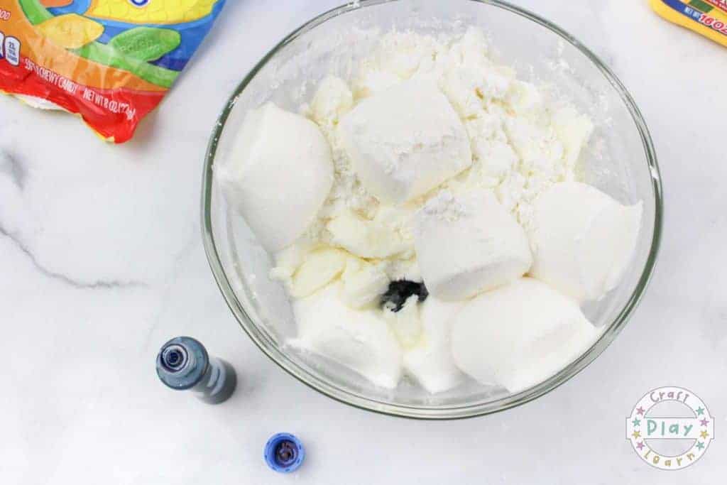 mixing the dr seuss slime recipe