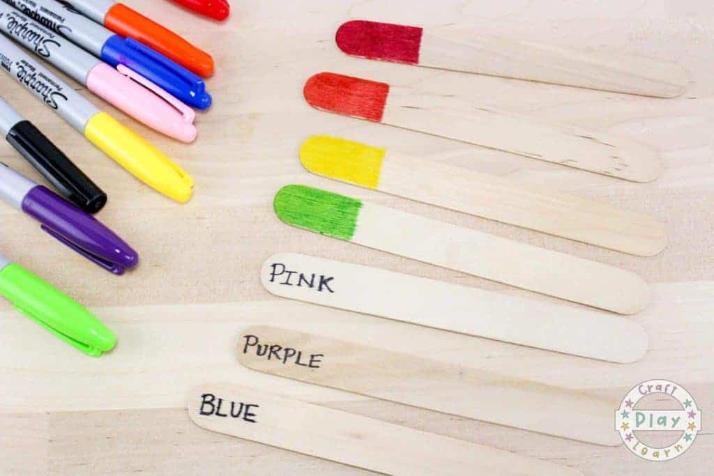 popsicle stick color matching game