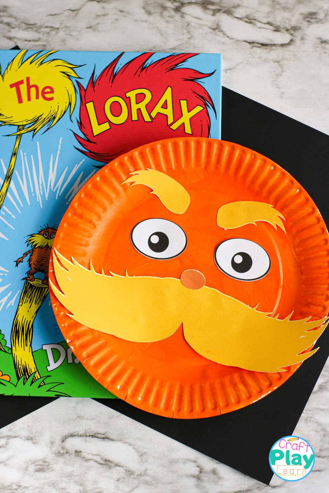 Lorax Paper Plate Craft for Dr Seuss Fans Craft Play Learn