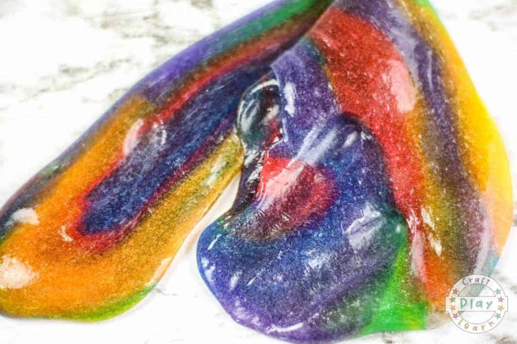 making rainbow slime recipe