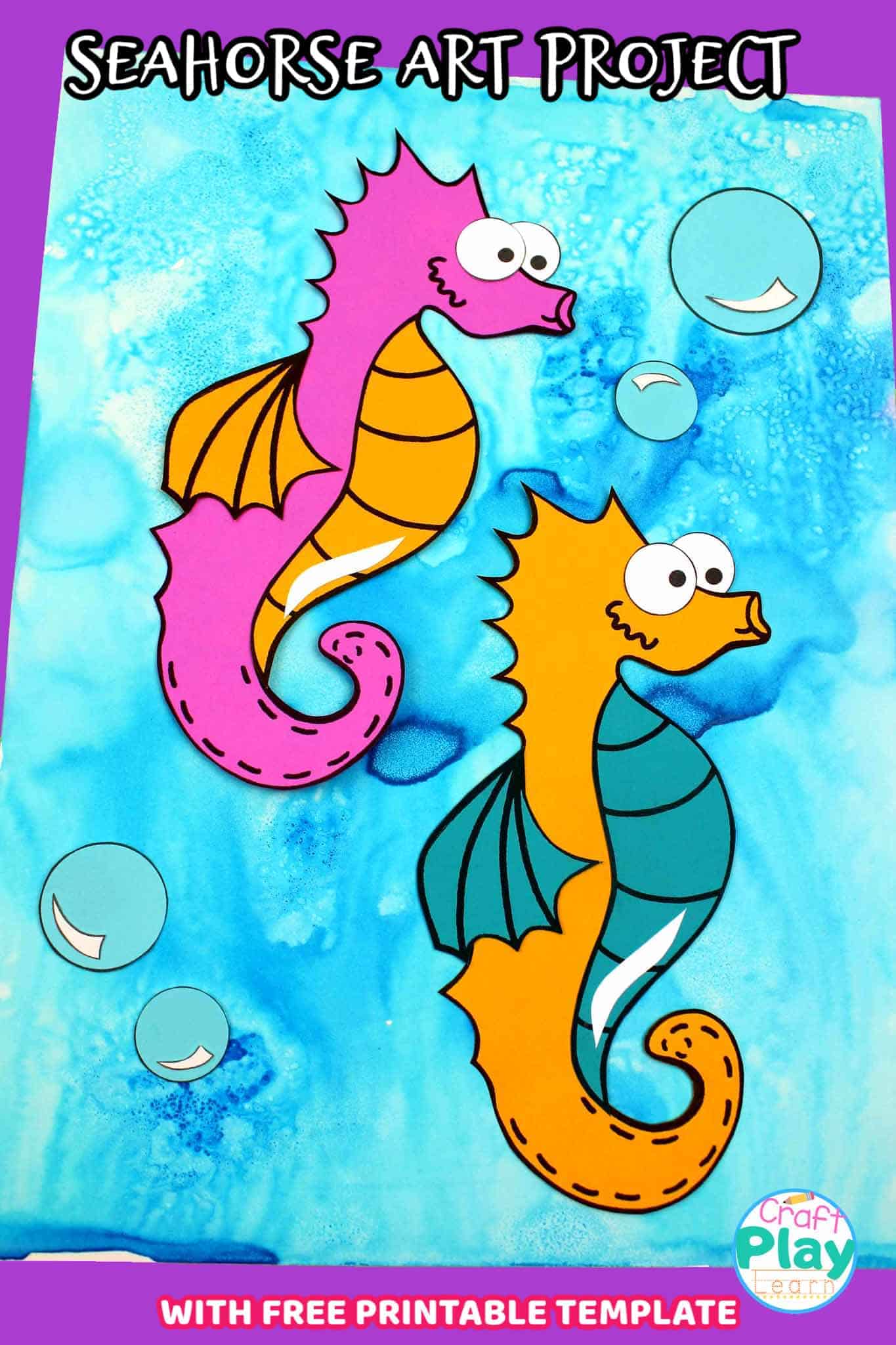 Colorful Seahorse Craft For Preschool