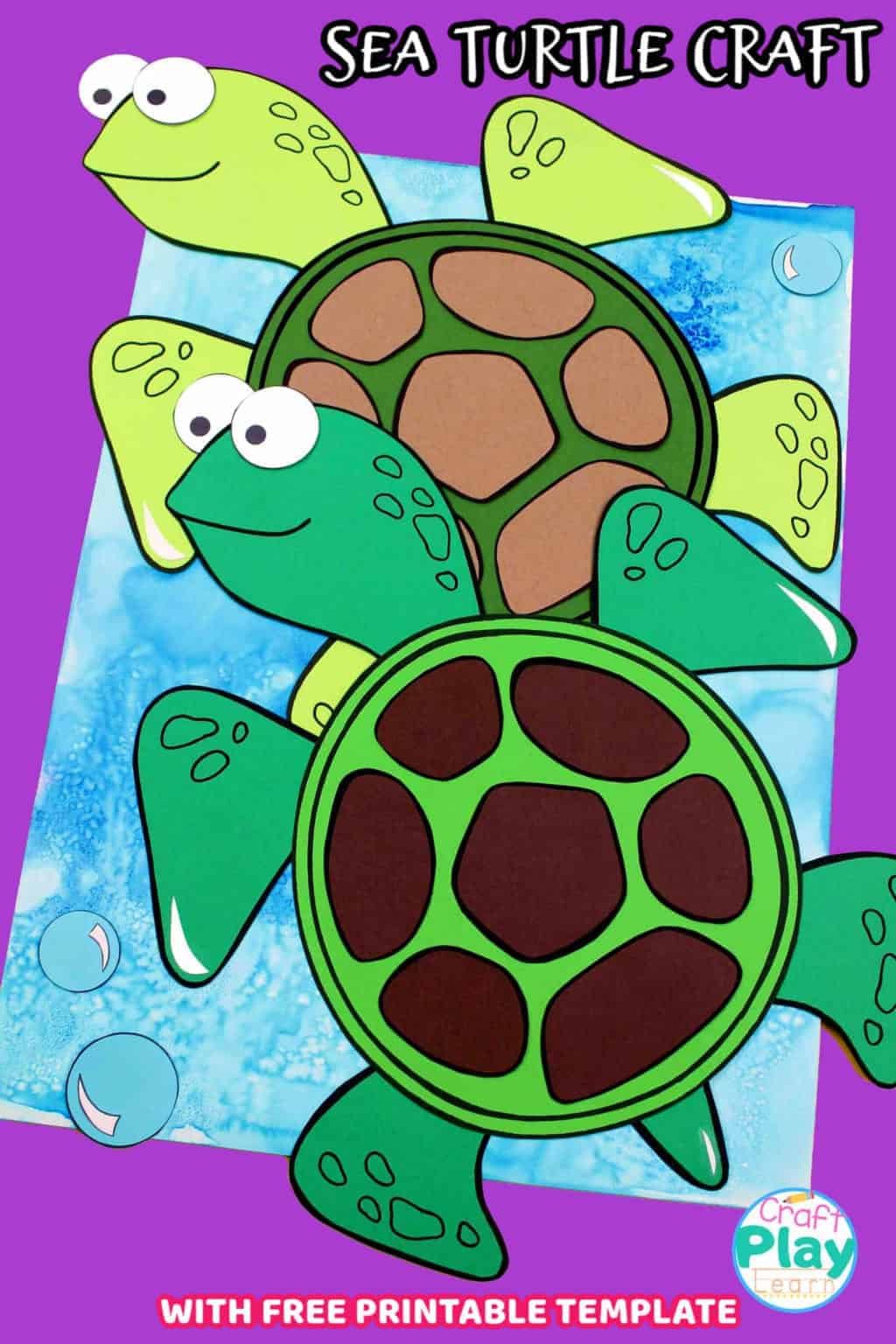 Sea Turtle Art Idea for Kids Craft - Craft Play Learn