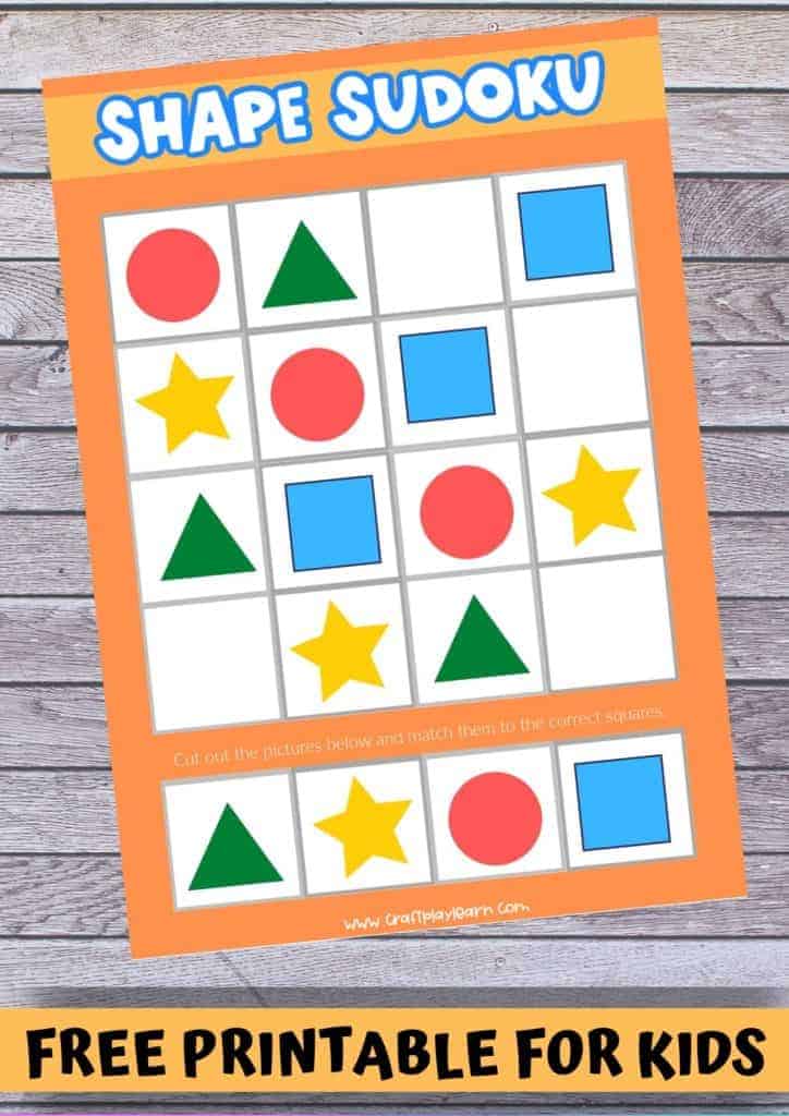 shape sudoku for kids