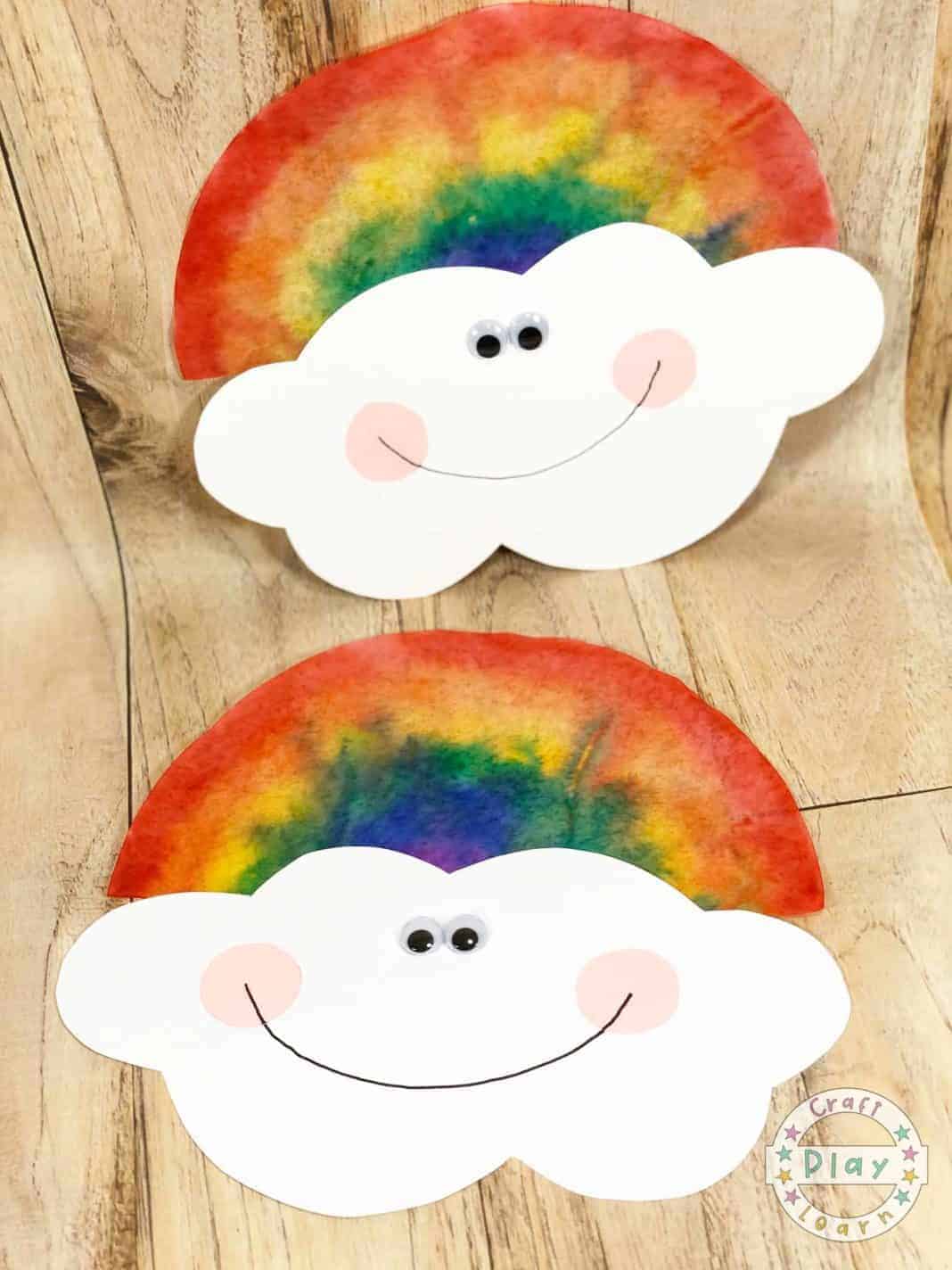 Rainbow Coffee Filter Art For Kids Craft Play Learn