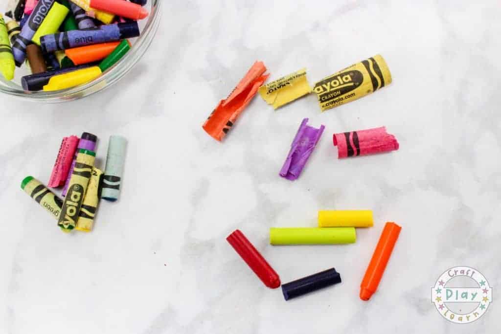 broken crayola crayons for recycling project