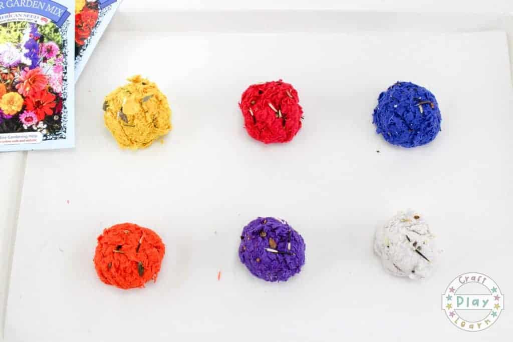 seed bombs ready to dry