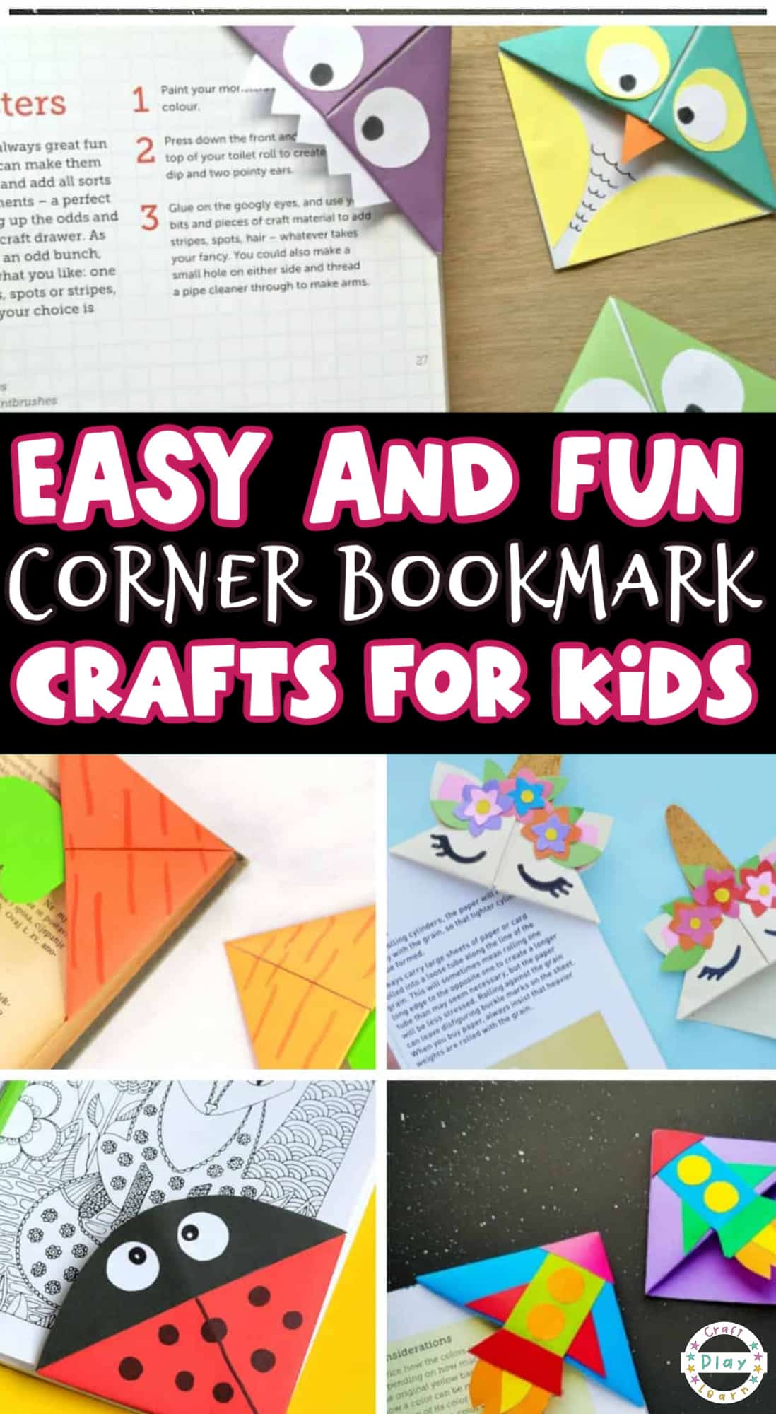 easy diy unicorn bookmark craft for kids craft play learn