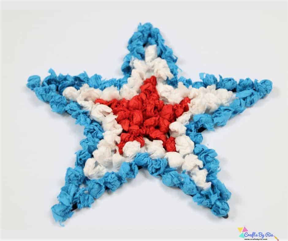 scrunched tissue paper star
