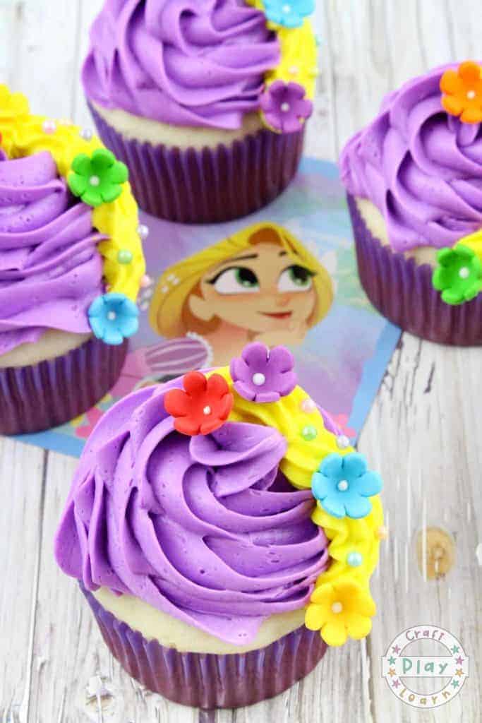 Rapunzel Cupcakes Party Food Idea - Craft Play Learn