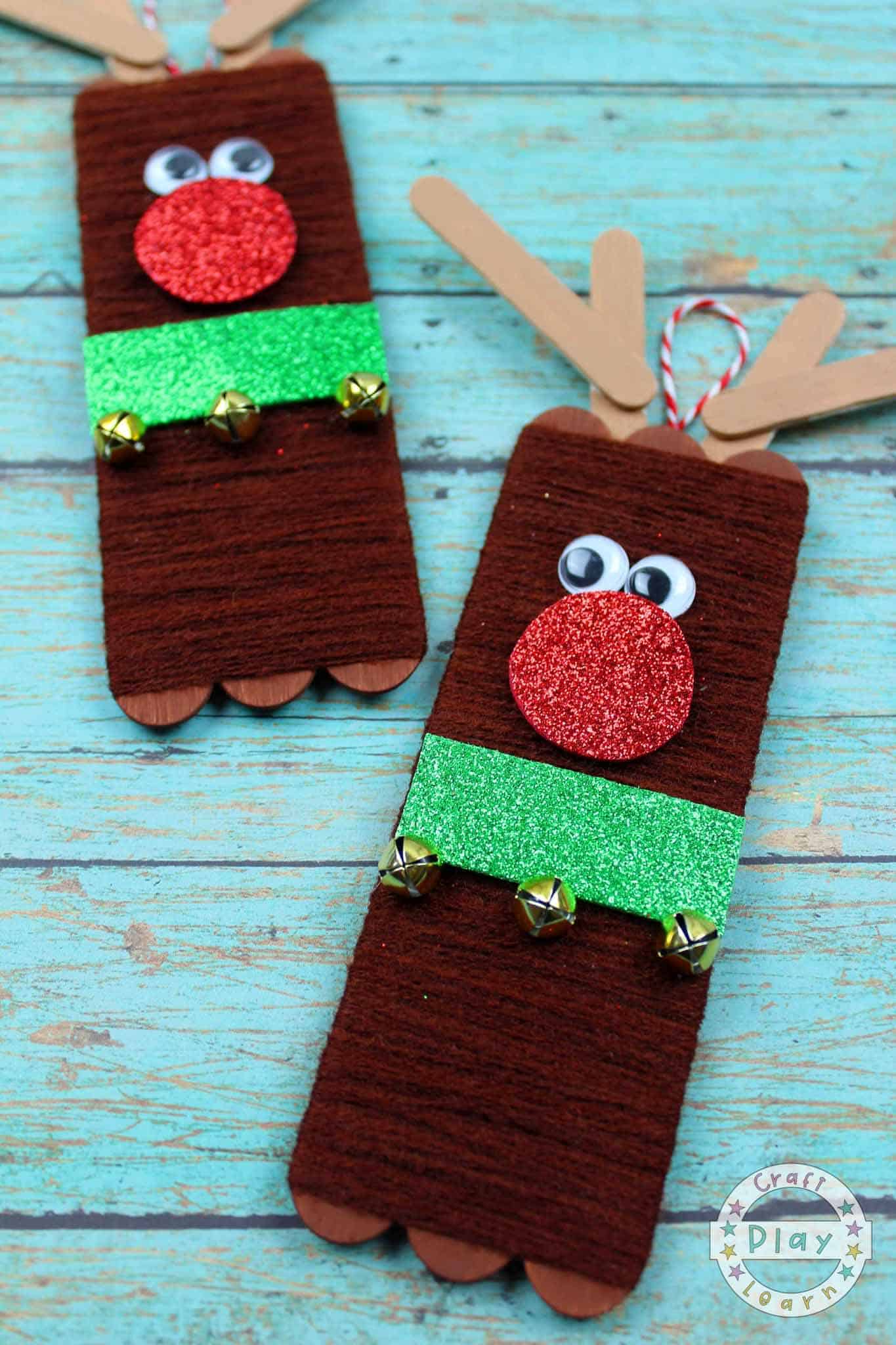 Rudolph Decorations Using Popsicle Sticks Craft Play Learn